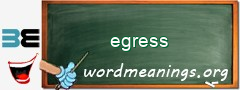 WordMeaning blackboard for egress